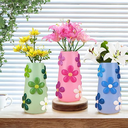 GUGUGO Black and White Flower Vase Home Decor, 8-Inch-Tall Funky Mushroom Decor, Boho Vases for Centerpieces, Unique Colorful Decorative Vase, Cute Room Decor Aesthetic