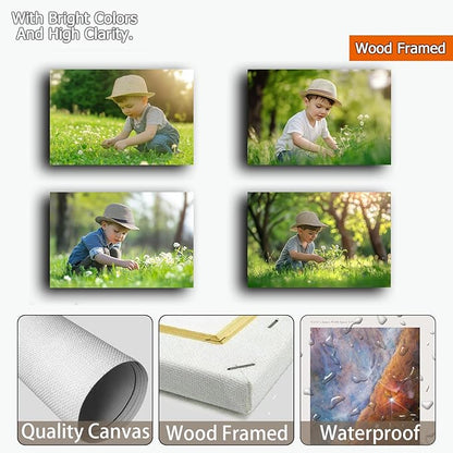 Personalized Custom Canvas Prints with Your Pictures Customize Poster Prints Personalized Canvas Pictures for Wall Bedroom Living Room Framed 36x24in
