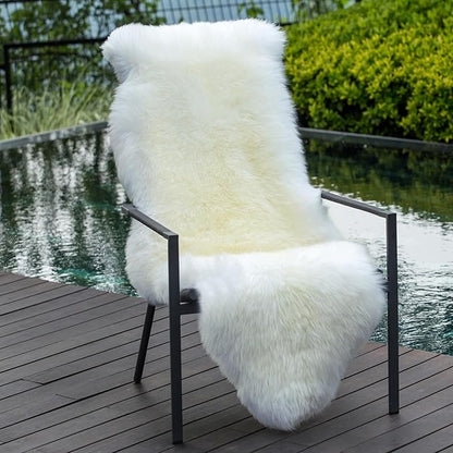 MH MYLUNE HOME Genuine Sheepskin Rug, New Zealand Luxury Sheepskin Carpet Natural, Real Sheepskin Seat/Chair Cover Soft, Sheepskin Runner for Bedroom/Living Room,2 X 6 Ivory White