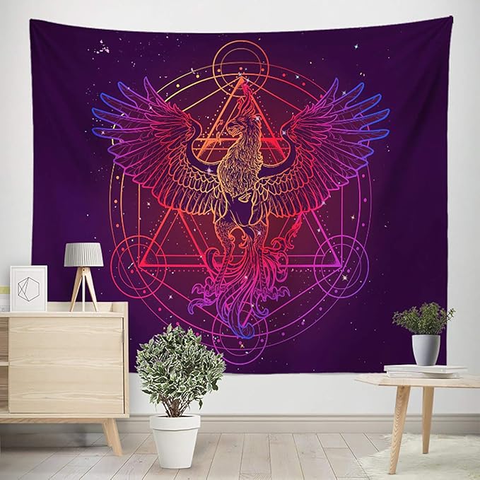 Phoenix Magic Array Alchemy Constellation Wall Hangings - Large Tapestry for Bedroom, Living Room, Dorm, Man Cave (80x60 Inch)