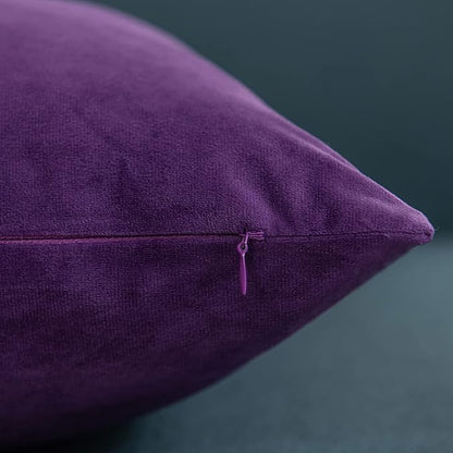 26x26 Euro Pillow Covers : 2 Pack Cozy Soft Velvet Oversized Couch Pillow Shams, Square Throw Pillow Cases for Living Room Sofa, Purple