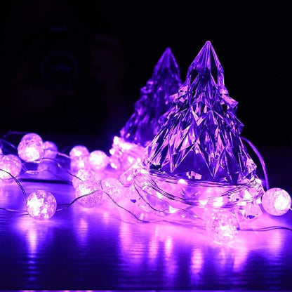 OakHaomie 6 Pack Fairy Lights Battery Operated No Remote LED Starry String Lights 30 Micro Starry LEDs on 10ft Copper Wire Light for DIY Wedding Centerpiece Table Decorations (Purple)