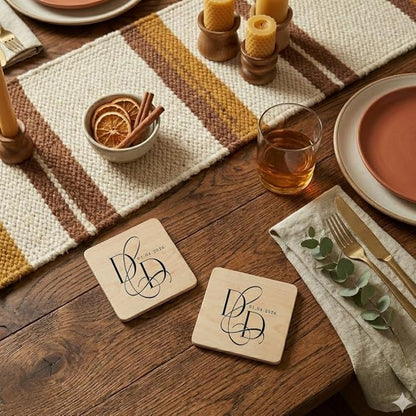Luxury Custom Couples Wooden Coaster, Gifts for Boyfriend Girlfriend, Valentines Day Gift Gor Him Her, Wedding, Birthday, Anniversary, Christmas 8