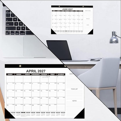 GuassLee Desk Calendar 2026, 3 Packs, 18 Months Calendar 17" × 11.5" Desk Calendar from Jan. 2026 to Jun. 2027 with Julian Date, To-do List, Notes, Monthly Goals, for Home School Office