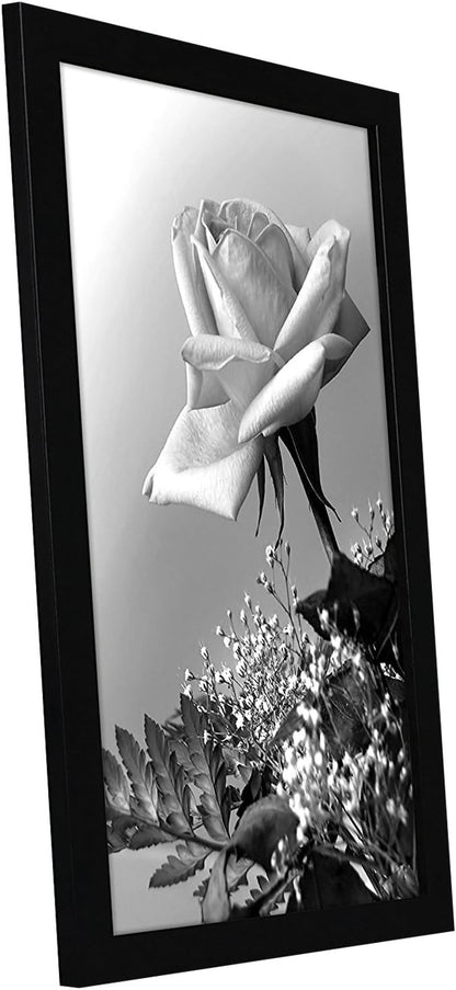 Americanflat 12x18 Poster Frame with Polished Plexiglass - Black Picture Frame - Wide Photo Frames Made of Engineered Wood for Vertical or Horizontal Wall Display - Epic Collection - Black