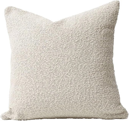 DOMVITUS Boucle Pillow Covers 20x20 Luxury Throw Pillow Covers Decorative Pillows for Bed Sofa Pillows for Living Room Accent Couch Pillows Soft Cushion Case, 1PC, Buttery Cream