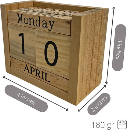 Office Calendar, Office Gift, Block Desk Calendars 2026, Lang Calendars 2026, Perpetual, Wood Office Accesory, Date Day Week Month, New Year, Christmas Gift, School.