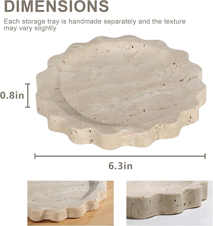 Marble Jewelry Tray, Catchall Bowl for Rings & Keys - Vanity Organizer with Natural Stone Design, Home Deco, yuanxinghuabiantuopan