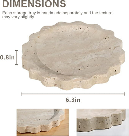 Marble Jewelry Tray, Catchall Bowl for Rings & Keys - Vanity Organizer with Natural Stone Design, Home Deco, yuanxinghuabiantuopan