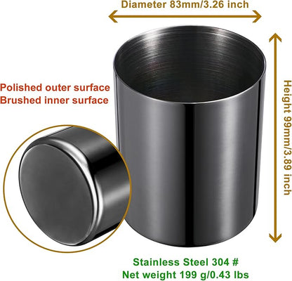 Black Pen Holder for Desk, 304Stainless Steel Pencil Cup,Pen Pot,Makeup Brush Holder, Desktop Accessory Stationery Organizer