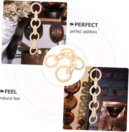 GLEAVI Wood Chain Link Decor Natural Knot Craft Decor Rustic Home Minimalist Living Room