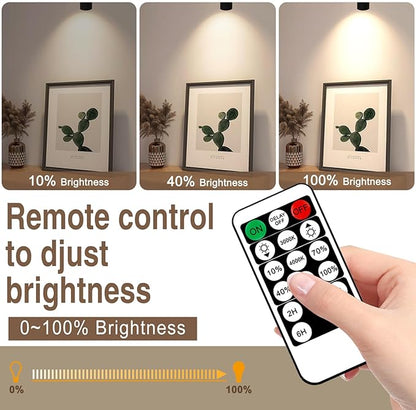 1 Pack Dimmable Spot Lights Indoor, Uplighting Indoor Spotlight with Timer and Remote, 3000K/4000K/5000K Adjustable LED Up Lights, Spot Lights Indoor Accent Uplighting for Plants