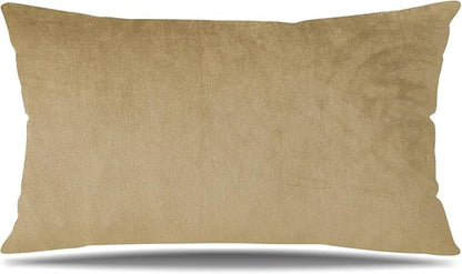 Artscope Luxury Velvet Pillow Covers Super Soft Decorative Square Throw Pillow Covers Case Cushion Covers for Sofa Couch Bedroom Car Decor 12x20 Inch Tan