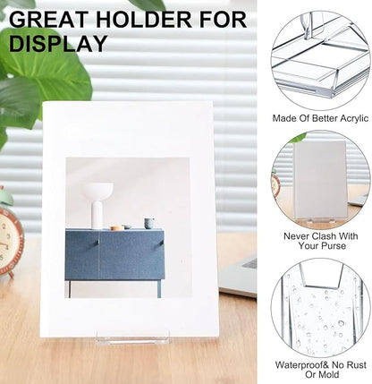 12 Pack 5.91 Inch Acrylic Book Stand for Display Adjustable Clear Display Holder Easel Collector Stand for Home Office Back to School Comic Album CD Magazine Postcard Artworks(5.91 x 6.1 x 3.15 Inch)