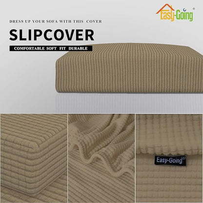 Easy-Going Stretch Cushion Cover Sofa Cushion Furniture Protector Sofa Seat Sofa slipcover Sofa Cover Soft Flexibility with Elastic Bottom(Sofa Cushion,Tan)