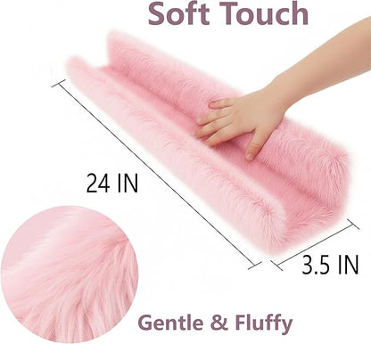 1PC Plush Bookshelf for Kids, Soft Hanging Book Display Shelf for Nursery Wall, Easy Mount Floating Bookshelf Display Organizer, Unique (Pink)