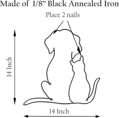 Matani Metal Dog Wall Decor | Dog & Living Room Wall Art | Minimalist Room Decor (Sleeping Labrador) (Love)