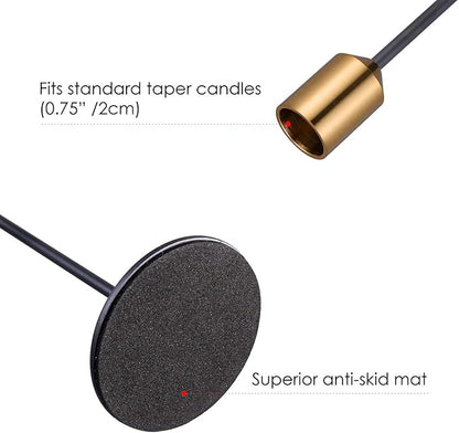 Candle Holders,Set of 6 Candlestick Holders for Taper Candles, Brass Gold Black Modern Decorative Candle Stick Holder for Table, Mantel, Wedding, Dinning, Party(Candles are not Included)