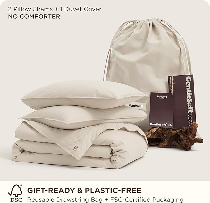 Bedsure Cotton Duvet Cover Oversized King - Luxury Slub Weave 100% Cotton Duvet Cover with a Linen Like Textured, Easy Change Durable Bedding, Ivory, 120" x 98"
