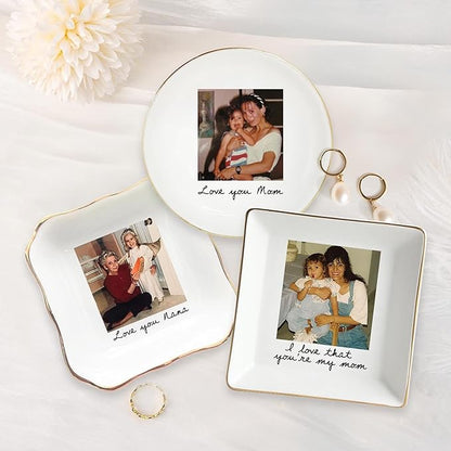 UrbanNEST Custom Photo Trinket Tray, Personalized Jewelry Holder, Grandma Jewelry Dish, Mom Ring Dish, Gifts for Mom from Daughter, Grandma Photo Gift, Trinkets Home Decor, Christmas 2025 01
