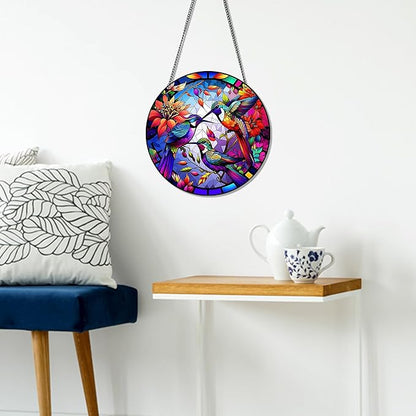 Colorful Acrylic Sun Catcher Window Decor - Rainbow Maker with Hook & Chain, SunCatcher Window Pendant Decoration Gift for Indoor Outdoor (Style 2)