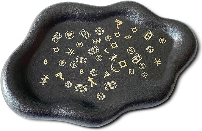 J.K.Leo Exquisite Small Ceramic Jewelry Tray - Trinket Dish Evil Eye Decor, Gold Plate Ring Holder, Modern Boho Home Essentials, Perfume Organizer, Witchy, Aesthetic Room Decor (Cloud-A)