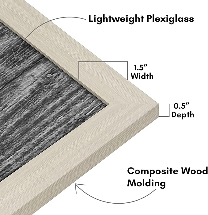 Americanflat 16x20 Picture Frame with Polished Plexiglass - Wide Picture Frames Made of Engineered Wood for Vertical or Horizontal Wall Display - Epic Collection - Light Wood