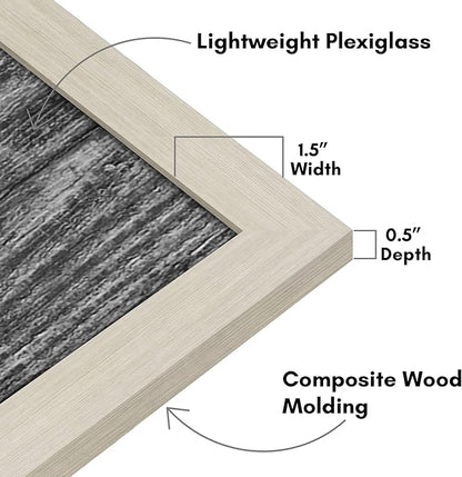 Americanflat 16x20 Picture Frame with Polished Plexiglass - Wide Picture Frames Made of Engineered Wood for Vertical or Horizontal Wall Display - Epic Collection - Light Wood