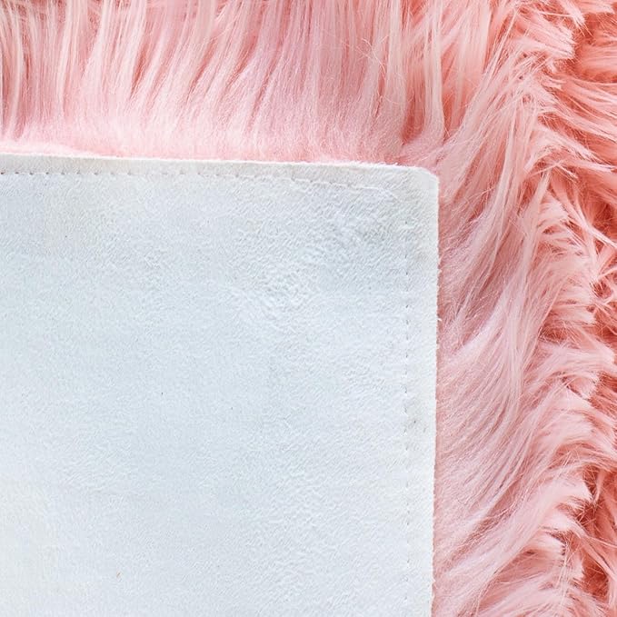 SAFAVIEH Faux Sheep Skin Collection 2' x 3' Pink FSS235G Silken Glam 2.35-inch Thick Accent Rug