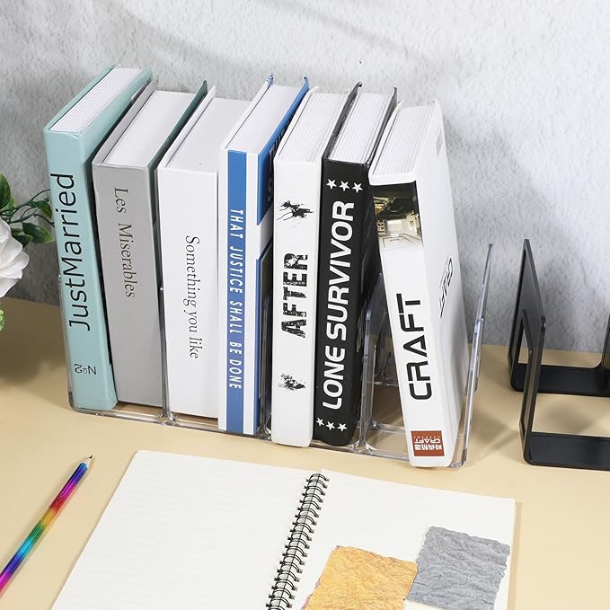 4pcs Acrylic File Organizer Acrylic File Holder Clear Files Sorter Purse Organizer Desk Files Organizers Sturdy Desktop FileFolder Organizers for Envelope Mail Letter Paper Notebook Electronics Office