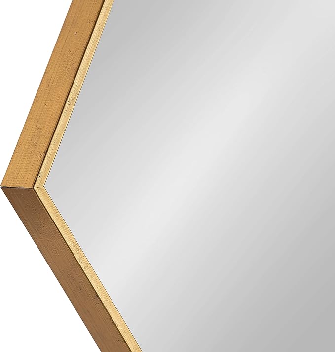 Kate and Laurel Rhodes 6-Sided Hexagon Wall Mirror, 30.75x34.75 Gold