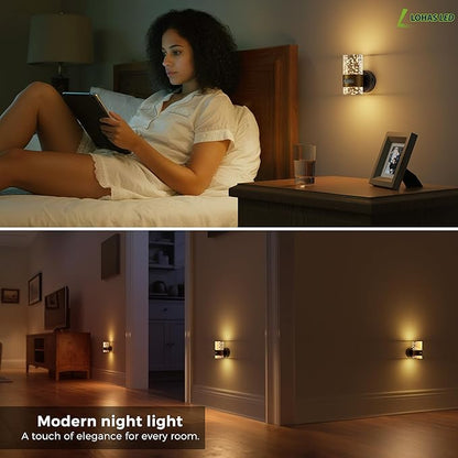 L LOHAS LED Motion Sensor Night Light, Wireless Rechargeable Wall Mounted Nightlight,Motion-Activated Acrylic Night Lights,3000K Dimmable for Bathroom Hallway