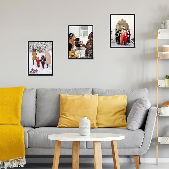 10x14 Picture Frame Set of 2 Black for Wall Hanging, Wall Mounting Horizontally or Vertically, 10 x 14 Wall Gallery Poster Photo Frame with Shatter Resistant Plexiglass,2 Pack, Black