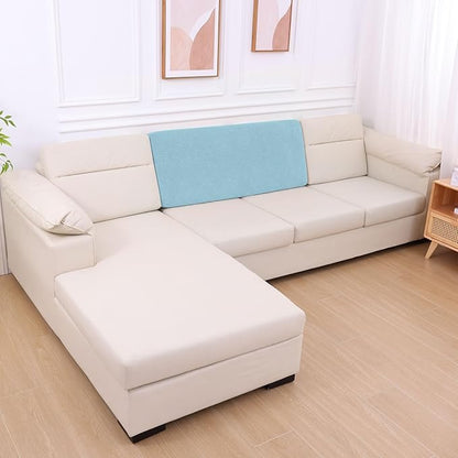 hyha Individual Couch Cushion Covers, Stretch Magic Sofa Seat Cushion Covers Washable, Dog Couch Sofa Slipcover for Pets, Kid with Elastic Bottom(Back Cover L, Lake Blue)