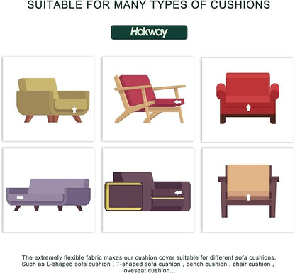 Hokway Couch Cushion Covers Stretch Cushion Covers Sofa Seat Cushion Slipcover Cushion Protector(Coffee, Medium)