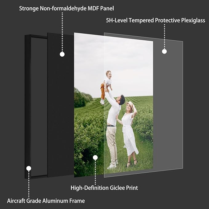 jenesaisquoi Upload Your Photo Image Custom Personalized Photo to Poster Printing Home Decor Wall Art Prints (Black Frame, 11" x 14")