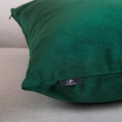 Phantoscope Pack of 2 Velvet Decorative Throw Decorative Pillow Cover Soft Solid Square Cushion Case for Couch Christmas Green 20 x 20 inches 50 x 50 cm