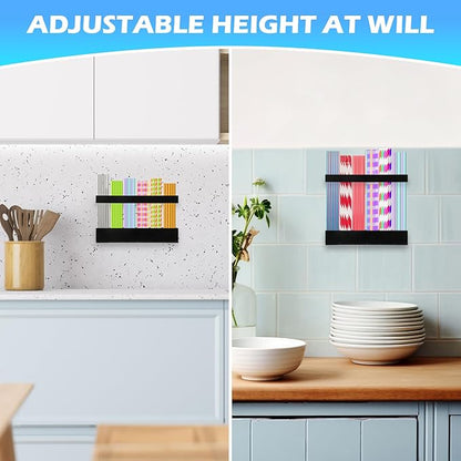 Cabinet Straw Holder,Acrylic Straw Organizer,Straws Dispense for Kitchen Counter and Cabinet Door (black)