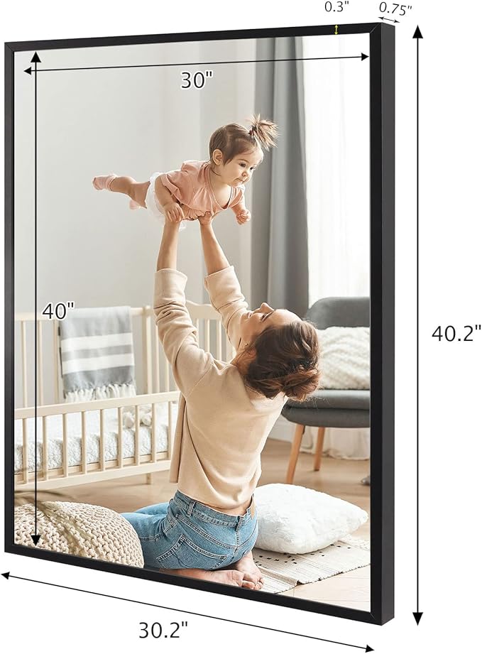 30x40 Inch Poster Frame, Plexiglass, Set of 2, Black Snap Frames, Front-loading Frame, Coating Aluminum Profile, Display Horizontally & Vertically