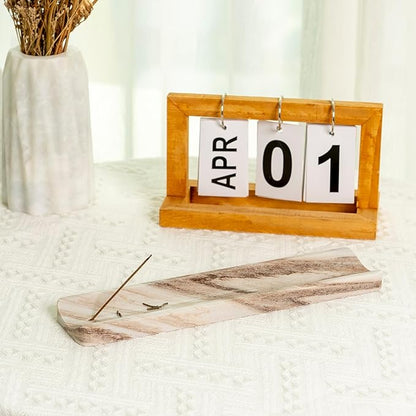 Koville Marble Incense Holder, Incense Holder for Sticks, Incense Sticks Holder Ash Catcher for Meditation Yoga SPA, Natural Stone Incense Burner, Home Table Decor
