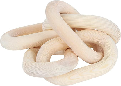 7Penn Wood Chain Link Decor - Small Decorative Chain Coffee Table Decor Pine Wood 5 Link Chain for Shelves
