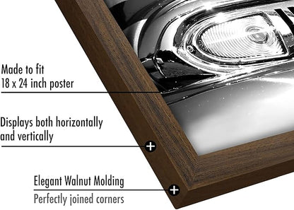 Americanflat 18x24 Poster Frame with Polished Plexiglass - Wide Picture Frames Made of Engineered Wood for Vertical or Horizontal Wall Display - Epic Collection - Walnut