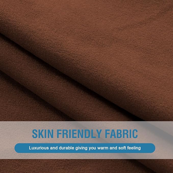 H.VERSAILTEX Fleece L Shaped Couch Cover 2 Piece Stretch Couch Covers for Sectional Sofa Thick Soft Sofa Cover for Dogs Feature Comfortable and Durable Fabric, (3 Seater + 1 Chaise, Caramel)