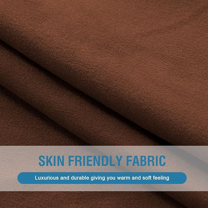 H.VERSAILTEX Fleece 2 Piece Sectional Couch Covers L Shape Stretch Couch Cushion Covers Thick and Soft Sofa Covers for Sectional Sofa Set Washable (2 Seater + 1 Chaise, Caramel)