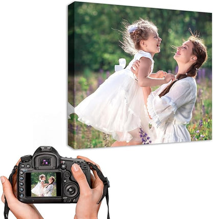 YYYYHPP Canvas Prints with Your Photos, Personalized Photo to Canvas Wall Art,Canvas Printing for Wedding, Family, Baby, Pets, Home Office Decor, Wrapped Frame 18"x18"
