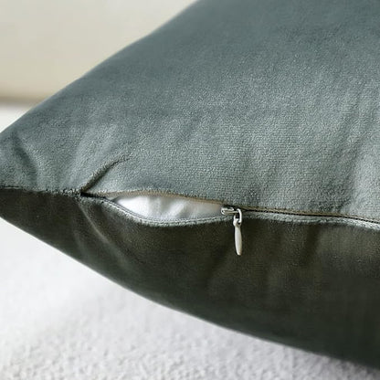 Artscope Luxury Velvet Pillow Covers Super Soft Decorative Square Throw Pillow Covers Case Cushion Covers for Sofa Couch Bedroom Car Decor 18x18 Inch Dark Grey
