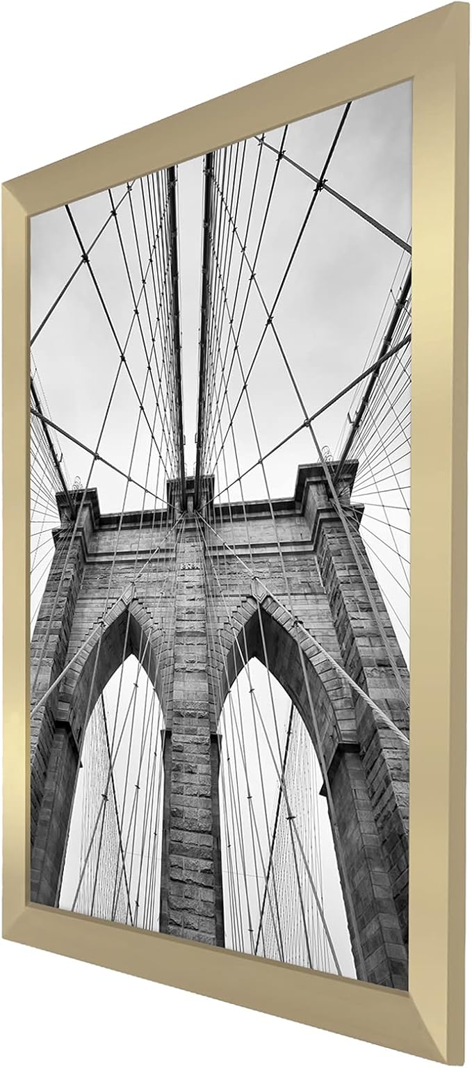 Americanflat 20x30 Poster Frame with Polished Plexiglass - Gold Picture Frame - Wide Photo Frames Made of Engineered Wood for Vertical or Horizontal Wall Display - Epic Collection - Gold