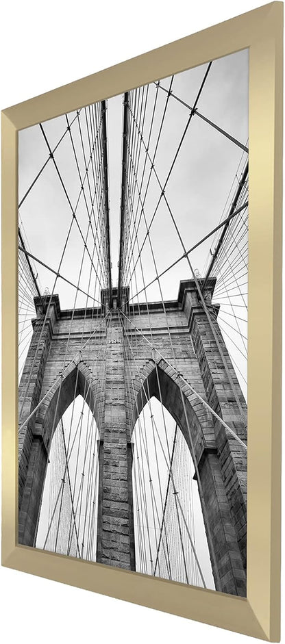 Americanflat 20x30 Poster Frame with Polished Plexiglass - Gold Picture Frame - Wide Photo Frames Made of Engineered Wood for Vertical or Horizontal Wall Display - Epic Collection - Gold