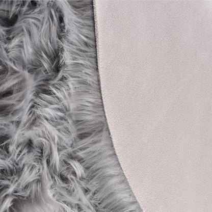 Light Grey Furry Washable Area Rugs for Living Room Faux Sheepskin Shaggy Fur Nursery Rug for Bedroom Cute Room 2x4 Rug