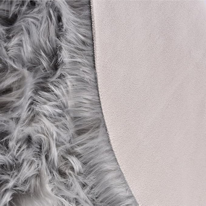 Light Gray Washable Fuzzy Fur Runner Rugs for Living Room Nursery Rugs for Bedroom Faux Sheepskin Shag Rug 2x6 Teen Room Décor